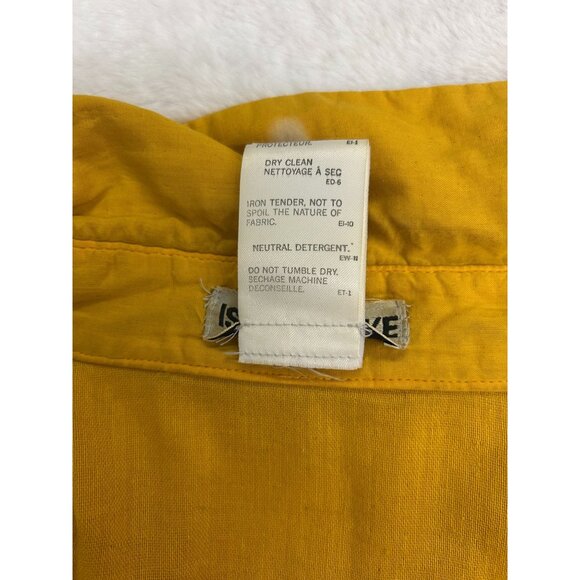 VTG ISSEY MIYAKE Scarf Tie-dye Long-sleeve shirt Small Cotton YLW/All-over patte - Picture 5 of 16